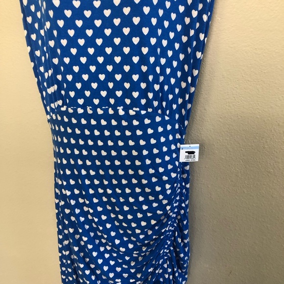 FREE PEOPLE
Lakeside Hearts Print Cutout Rushed Midi Dress In Blue Size XL - Picture 8 of 14